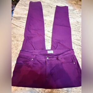K Jordan Purple Pants Womens 16W Stretch Cotton Twill Skinny Straight Leg